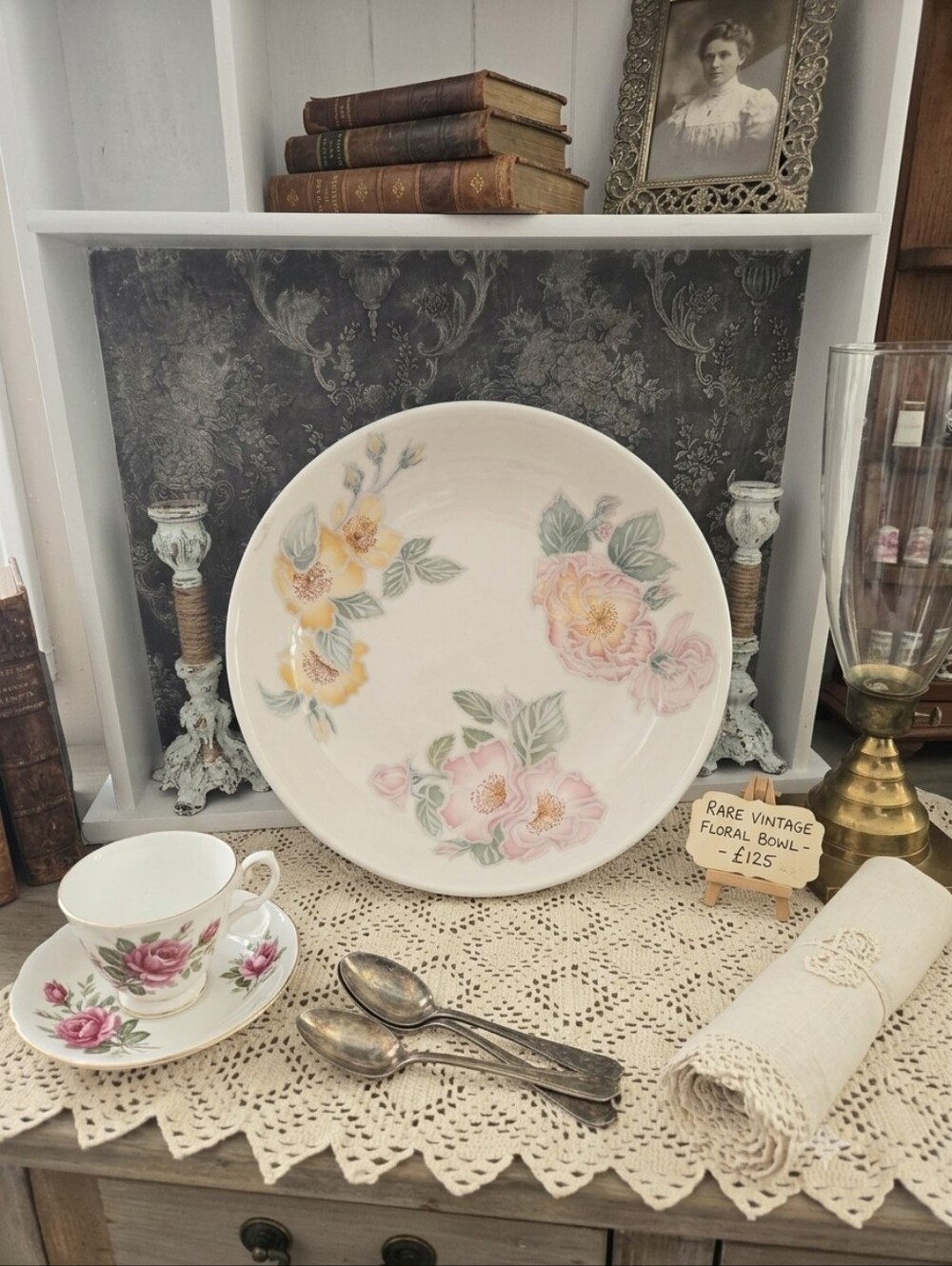 Vtg Himark Italy Floral Clay Serving Bowl